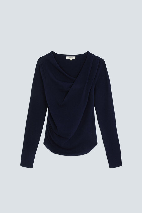 PLEOR Pull fin à détail encolure bleu nuit Bleu nuit Suncoo