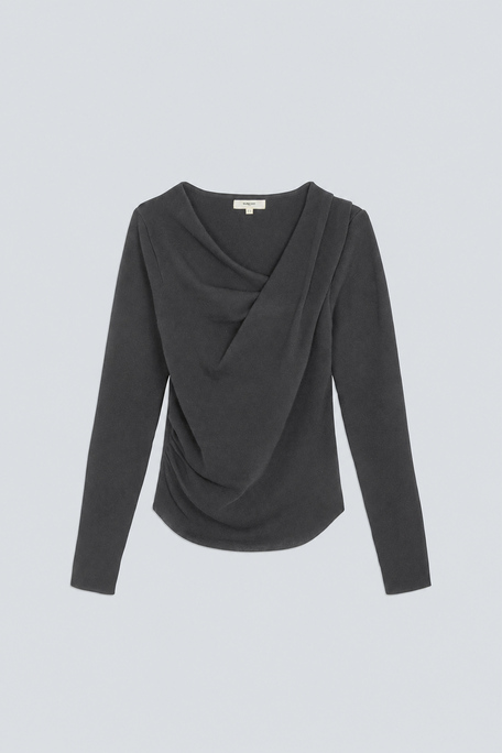 PLEOR Pull fin à détail encolure carbone Carbone Suncoo