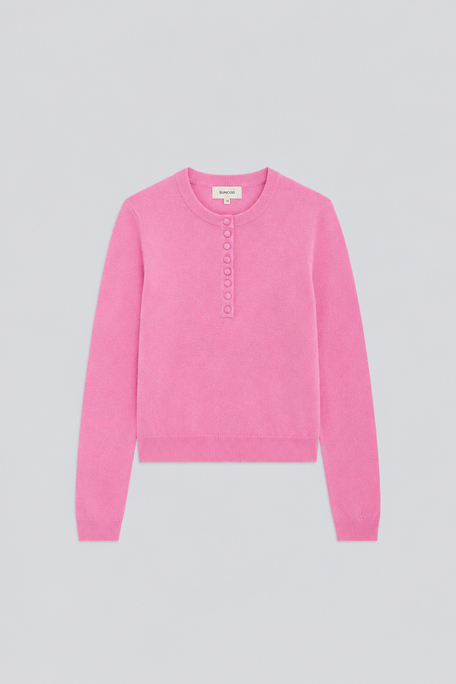 PAZ Pull uni rose en laine Rose Suncoo