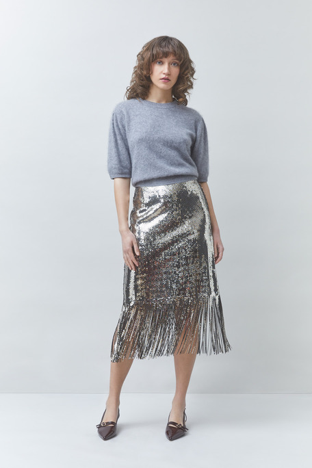 POLOV Pull uni court en laine et cachemire Gris chiné Suncoo
