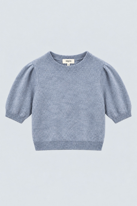 POLOV Pull uni court en laine et cachemire Gris chiné Suncoo