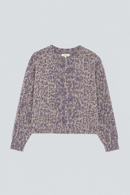 PLEOL Pull mohair imprimé léopard Beige Suncoo