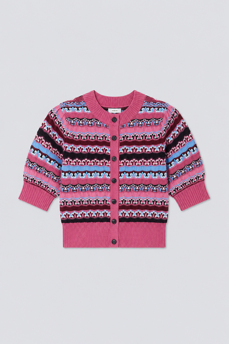 GEMONI Gilet fantaisie à rayures Rose Suncoo