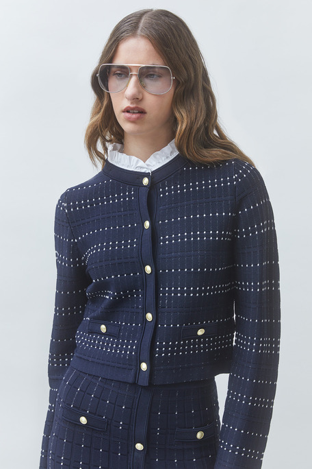 GANELI Gilet fantaisie bicolore Bleu nuit Suncoo