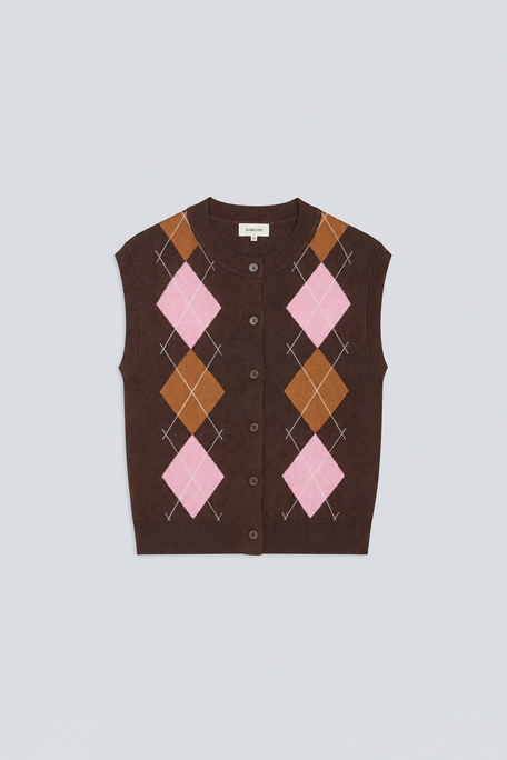 GAVRINO Gilet sans manche fantaisie Café Suncoo