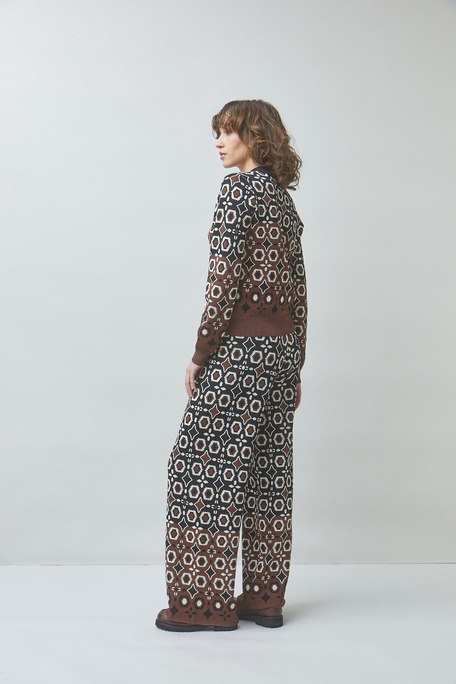 JASPER Pantalon en maille jacquard Noir Suncoo