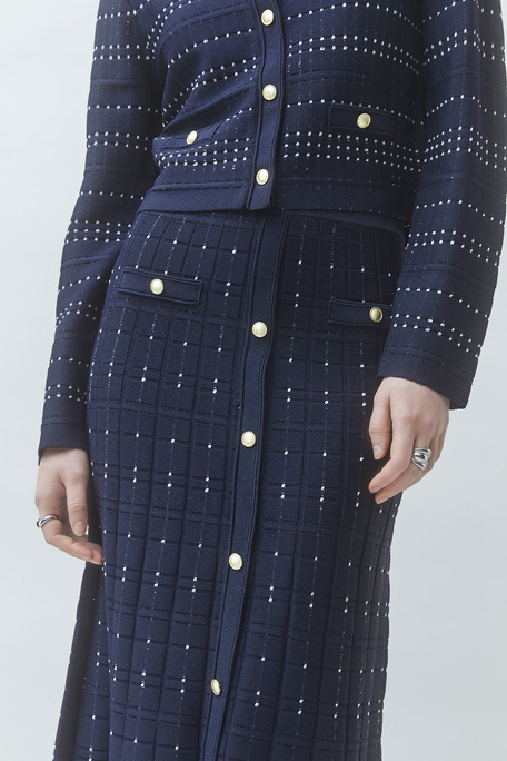 FILBY Jupe midi fantaisie Bleu nuit Suncoo