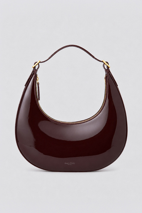 ALBA Sac à main demi-lune en cuir prune Prune Suncoo