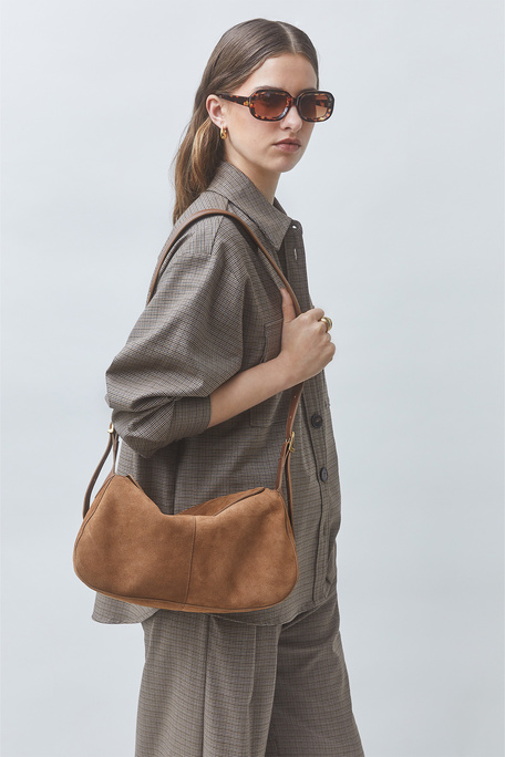 CARMEN Sac à main en daim camel Camel Suncoo