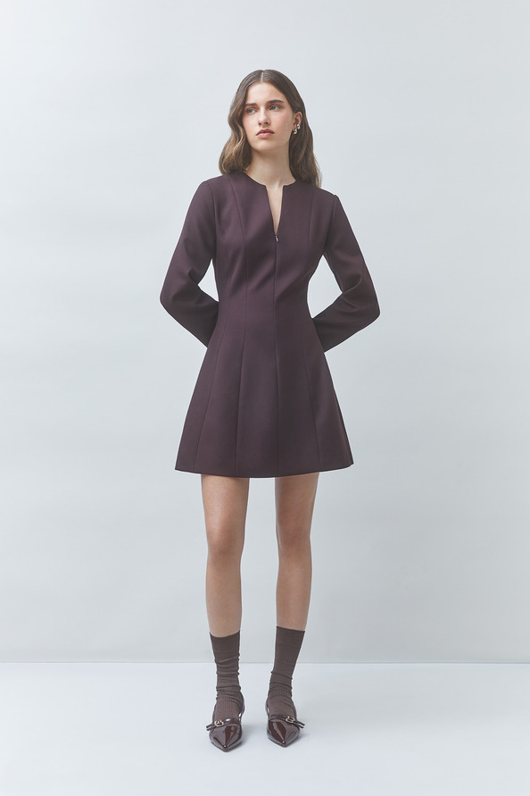 CIRCLE Robe courte &agrave; manches longues Prune Suncoo