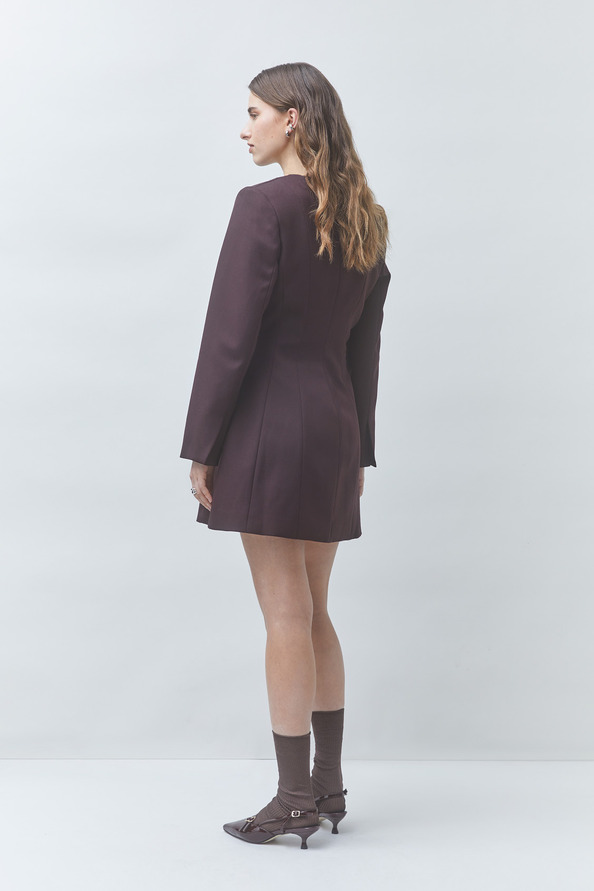 CIRCLE Robe courte &agrave; manches longues Prune Suncoo