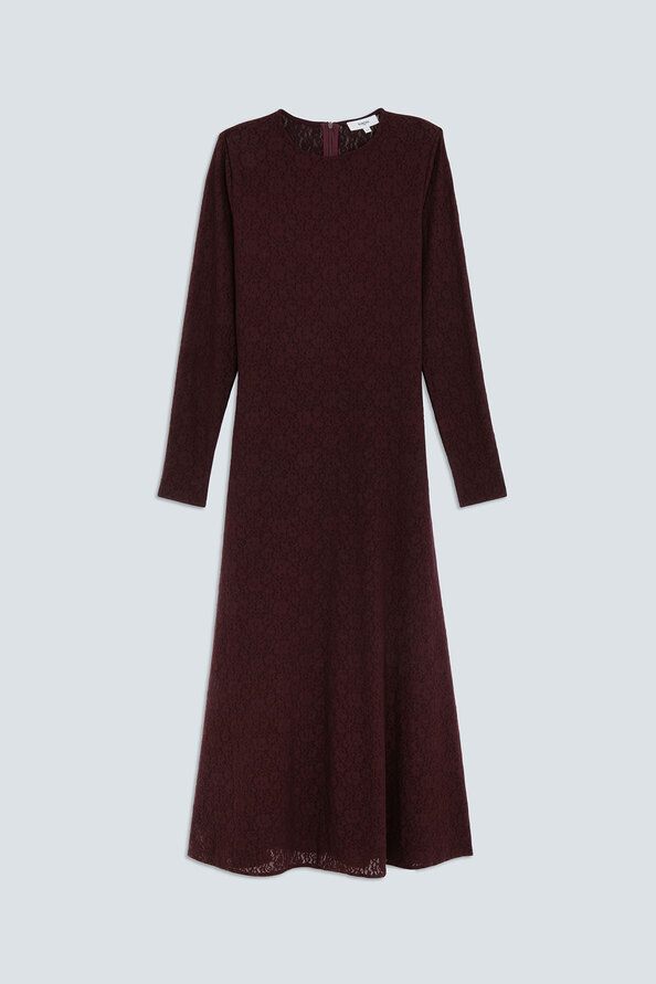 CALIXT Robe midi en dentelle Prune Suncoo