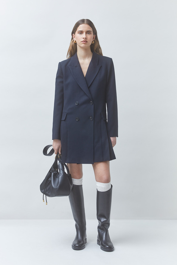 CASSIS Robe courte blazer Bleu nuit Suncoo