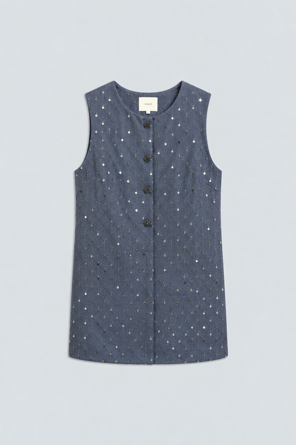 CUTE Robe courte fantaisie sans manche Gris Suncoo
