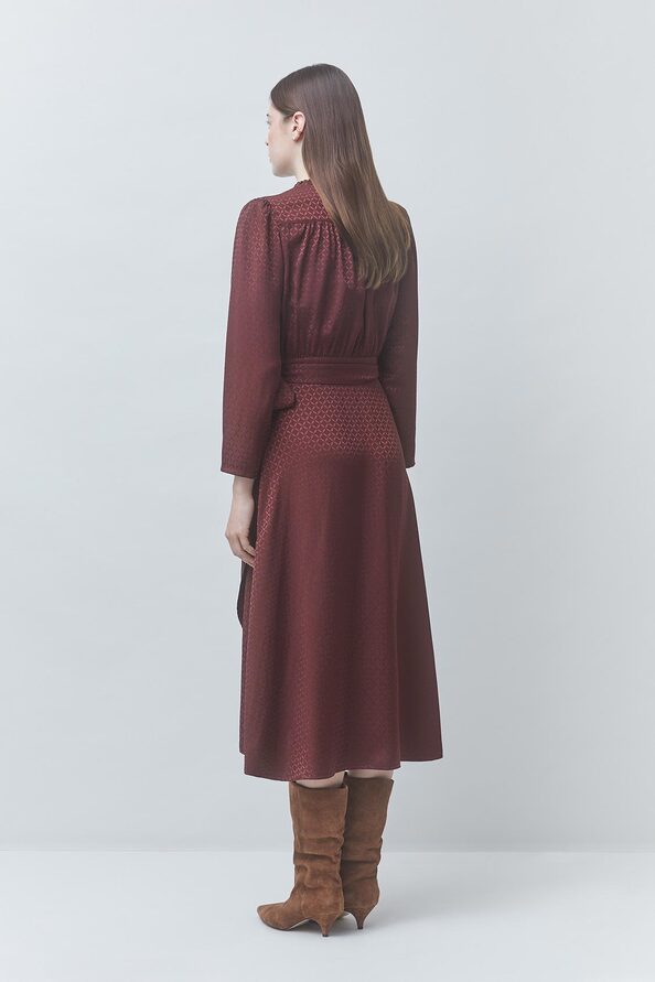 CIPRI Robe portefeuille satin&eacute;e Prune Suncoo