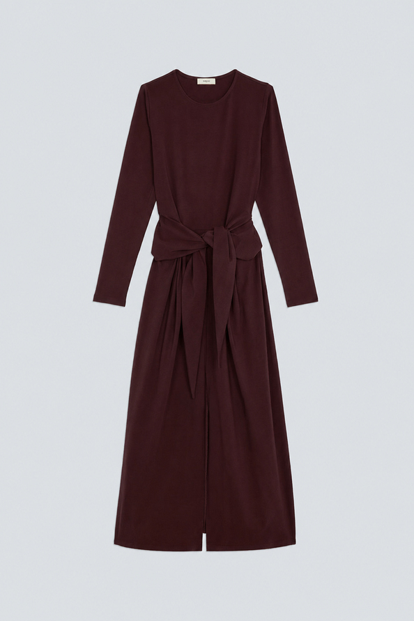CLOUD Robe longue drap&eacute;e prune Prune Suncoo