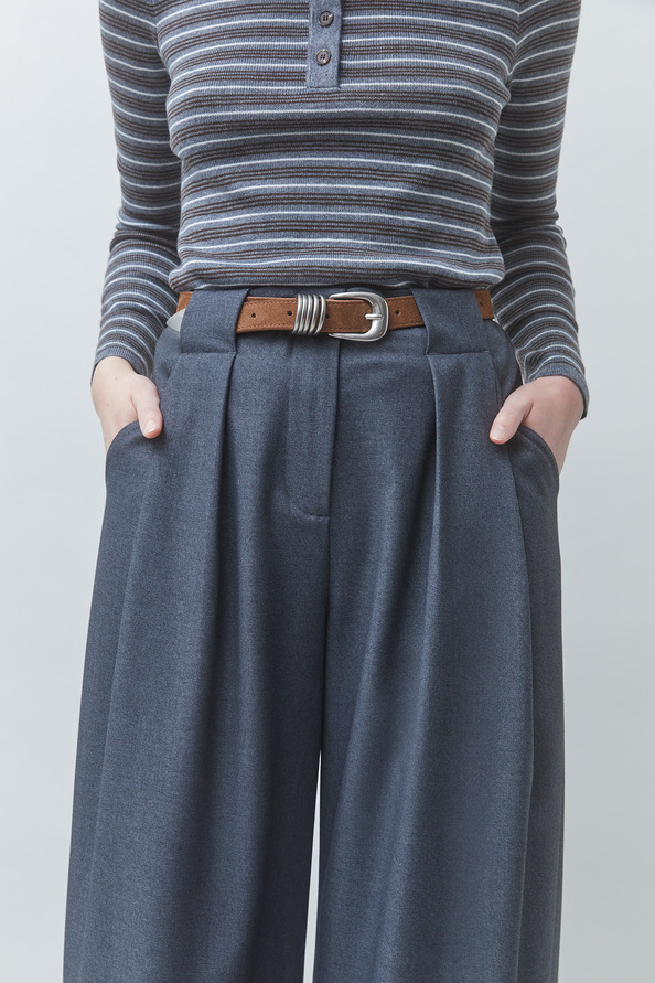 JOVIAL Pantalon large uni carbone Carbone Suncoo
