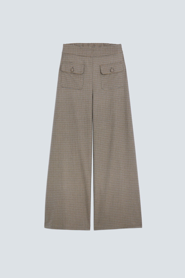 JOHN Pantalon taille haute d&eacute;tails poches Taupe Suncoo