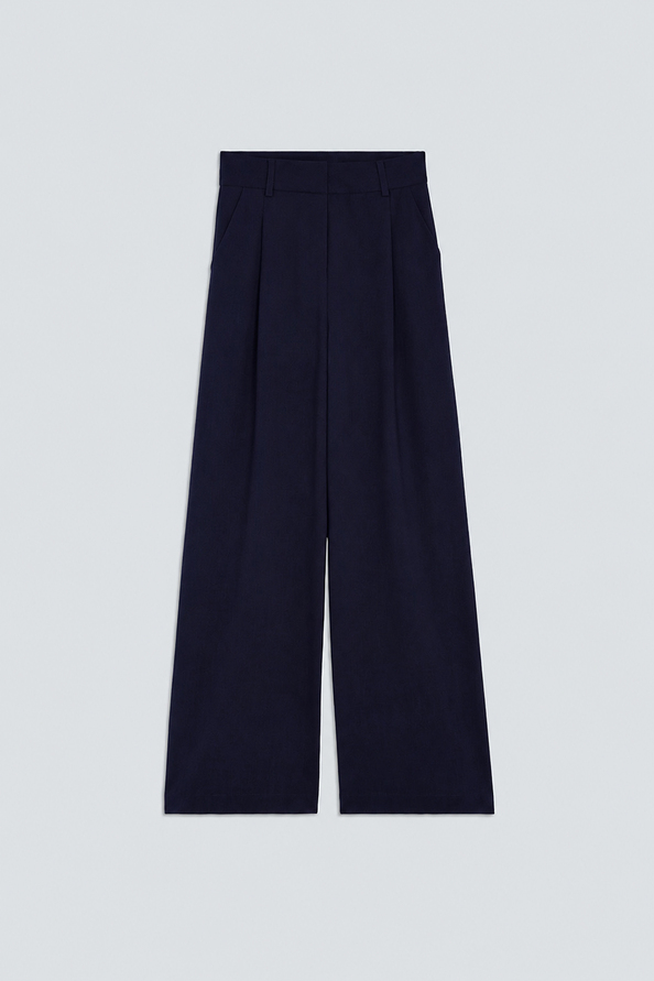 JONAS Pantalon tailleur &agrave; pinces bleu nuit Bleu nuit Suncoo