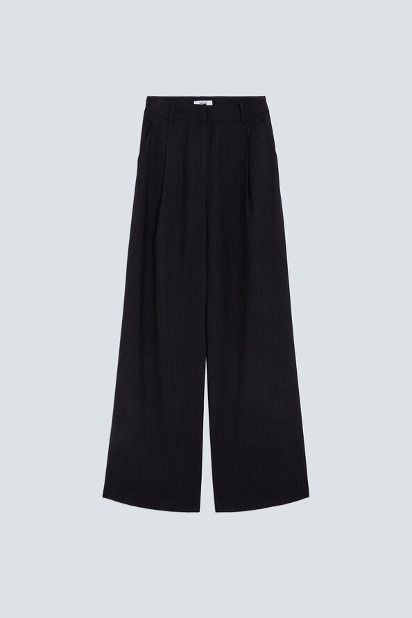 JELLY Pantalon large &agrave; rayures Bleu nuit Suncoo