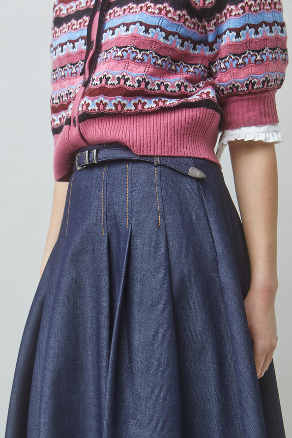 FUNNY Jupe midi en denim Bleu brut Suncoo