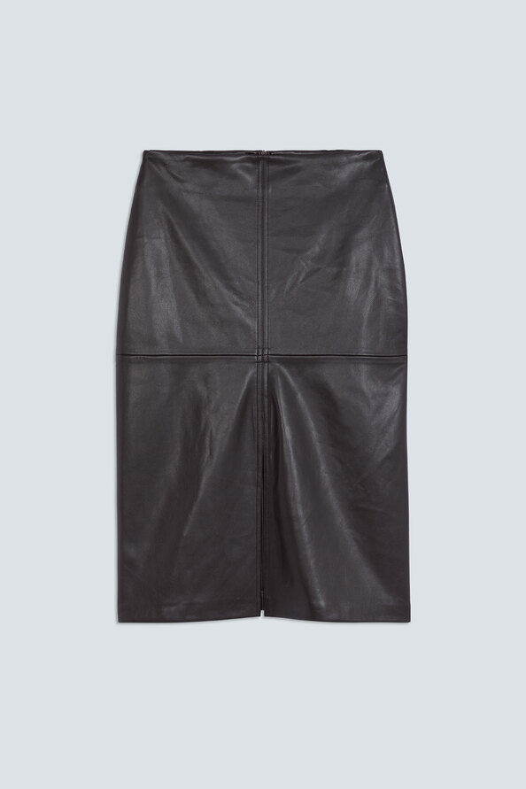 FOREVER Jupe midi en simili cuir Prune Suncoo