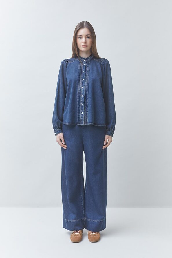 LIZZY Blouse fluide en denim Bleu jeans Suncoo