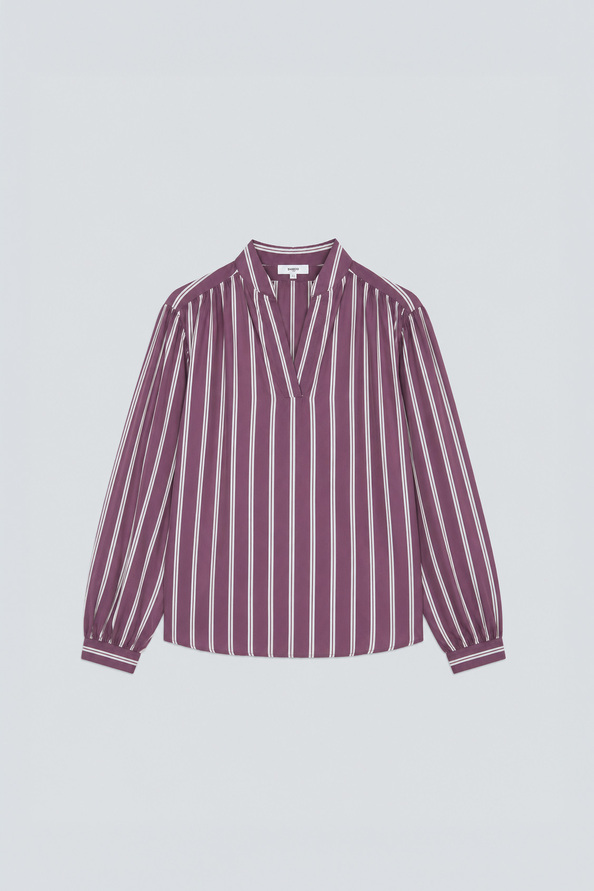LORENS Blouse oversize &agrave; rayures Prune Suncoo