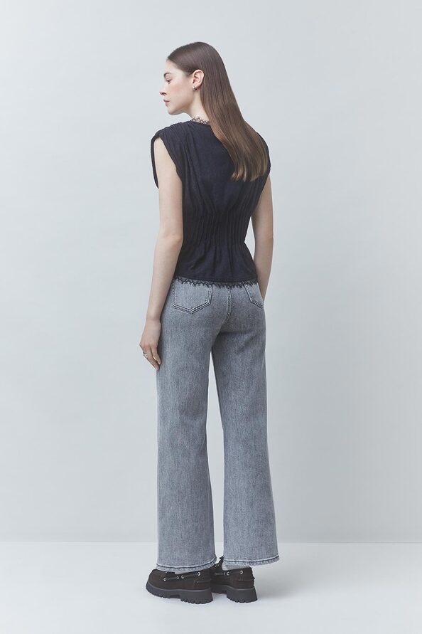 LAST Blouse en dentelle sans manche Noir Suncoo
