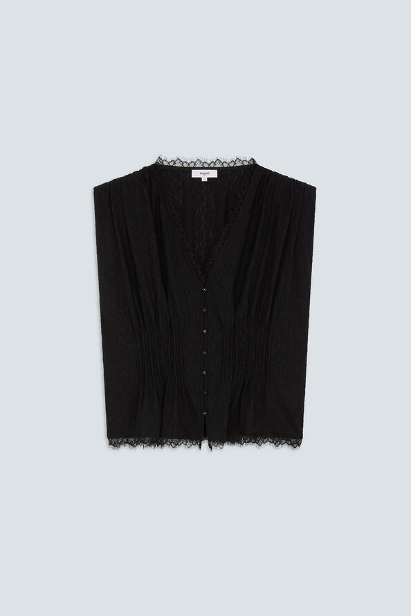 LAST Blouse en dentelle sans manche Noir Suncoo