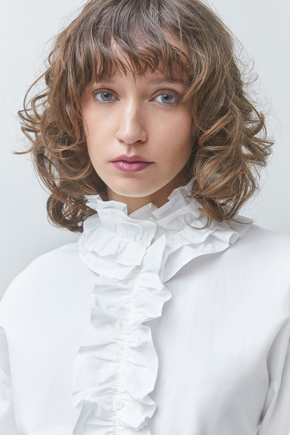 LUCIE Chemise col victorien Blanc casse Suncoo