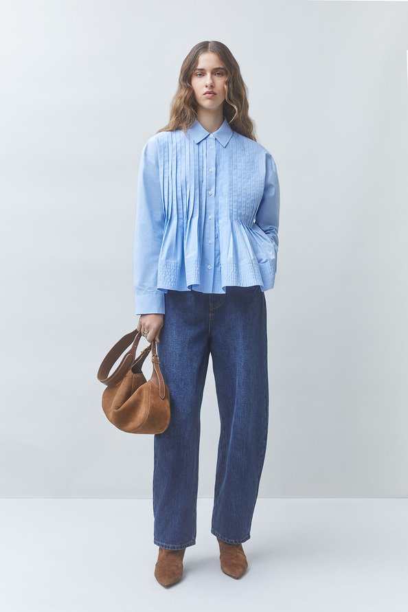 LOELI Chemise pliss&eacute;e Bleu ciel Suncoo