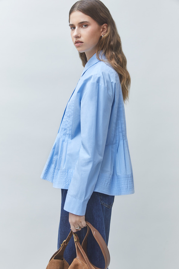 LOELI Chemise pliss&eacute;e Bleu ciel Suncoo