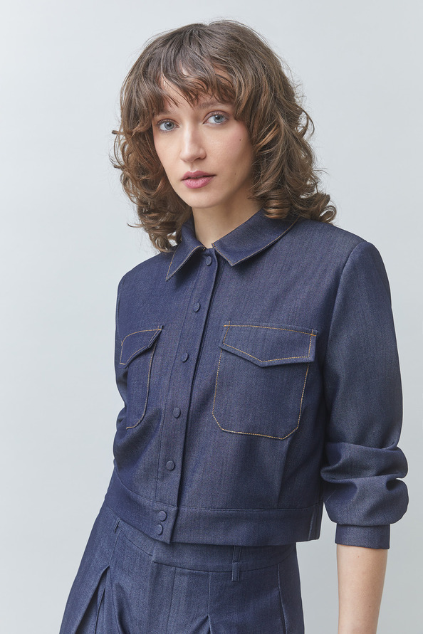 LULLABY Veste courte en denim Bleu brut Suncoo