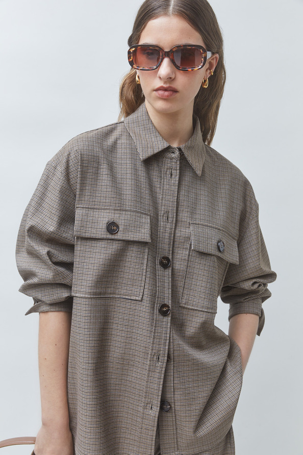 LORD Chemise fluide d&eacute;tail poches Taupe Suncoo