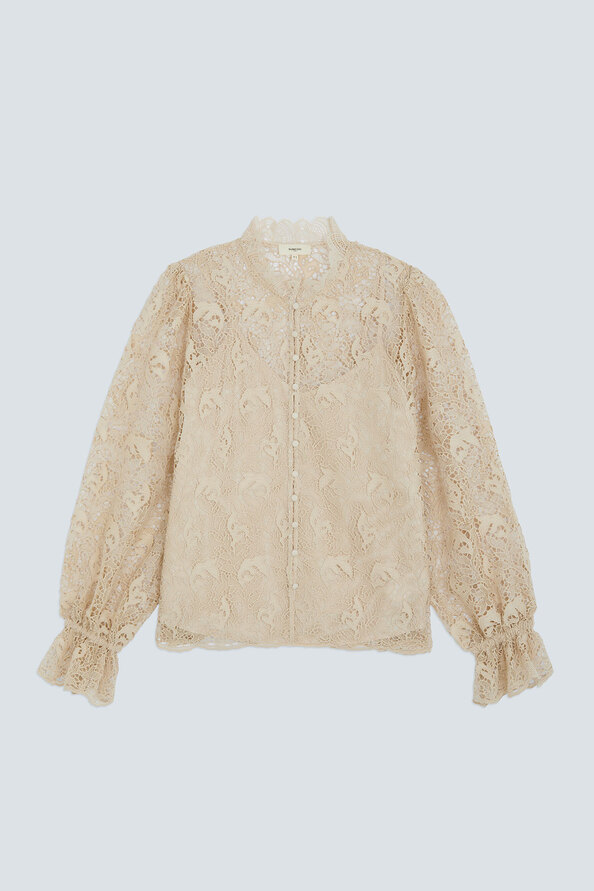 LOOK Blouse en guipure Creme Suncoo