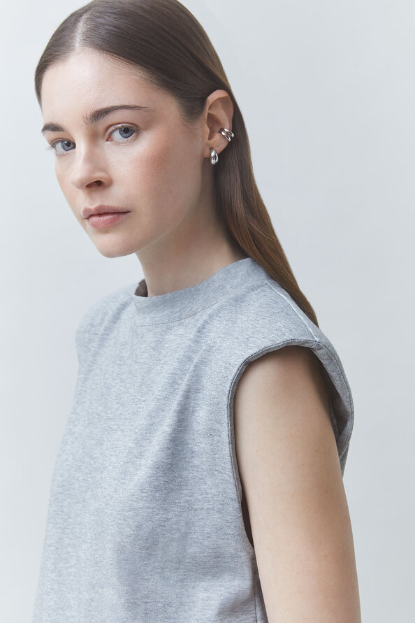 MARCHAL Tee-shirt uni sans manche Gris chin&eacute; Suncoo