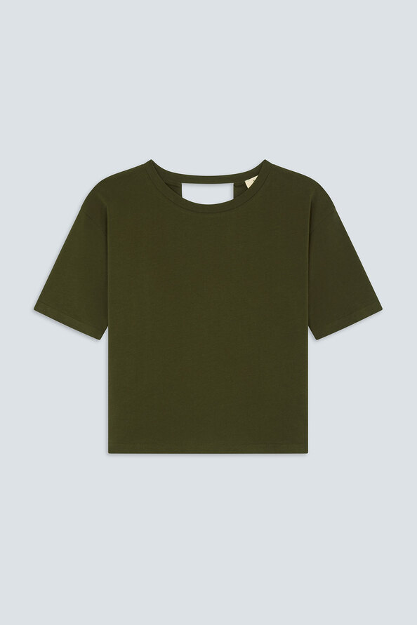 MARTI Tee-shirt kaki uni ouvert au dos Kaki Suncoo