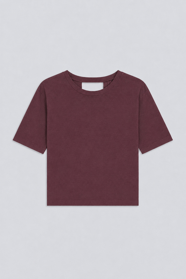 MARTI Tee-shirt prune uni ouvert au dos Prune Suncoo