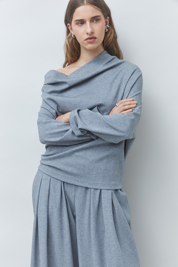 SISTA Sweat oversize molletonn&eacute; Gris chin&eacute; Suncoo