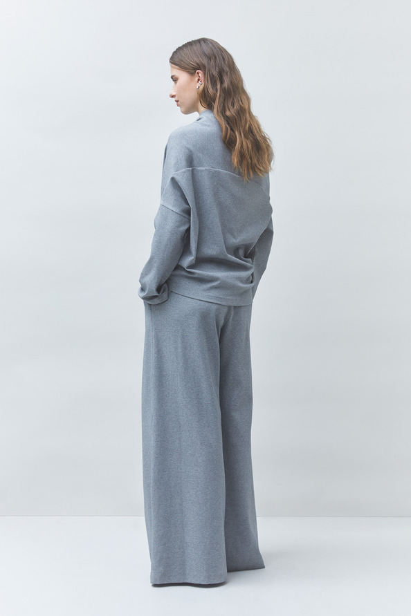 SISTA Sweat oversize molletonn&eacute; Gris chin&eacute; Suncoo