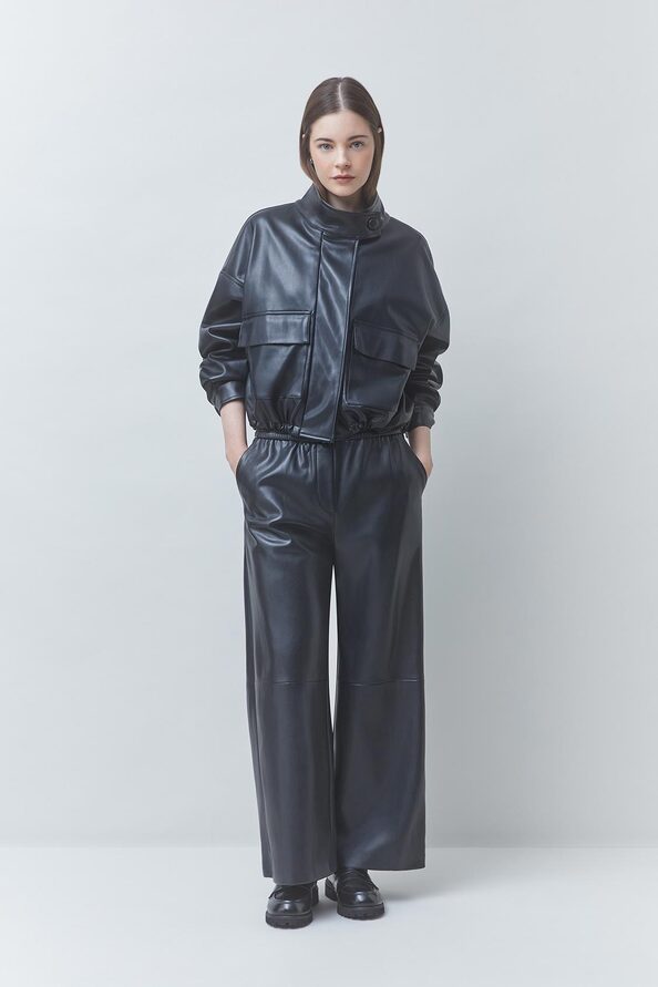 DANAO Veste courte oversize en simili cuir Noir Suncoo