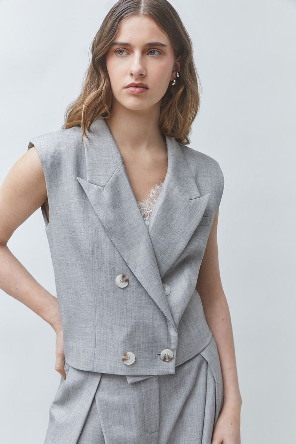 DAYGC Veste blazer sans manche Gris clair Suncoo