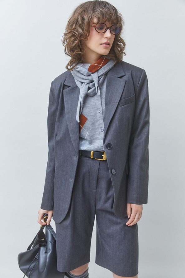 DWEN Veste blazer &agrave; rayures Carbone Suncoo