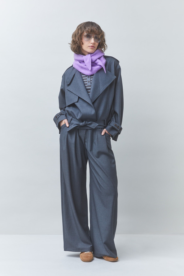 DUST Veste courte oversize ceintur&eacute;e Carbone Suncoo