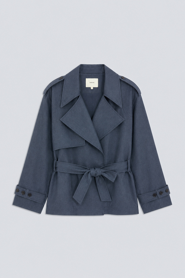 DUST Veste courte oversize ceintur&eacute;e Carbone Suncoo
