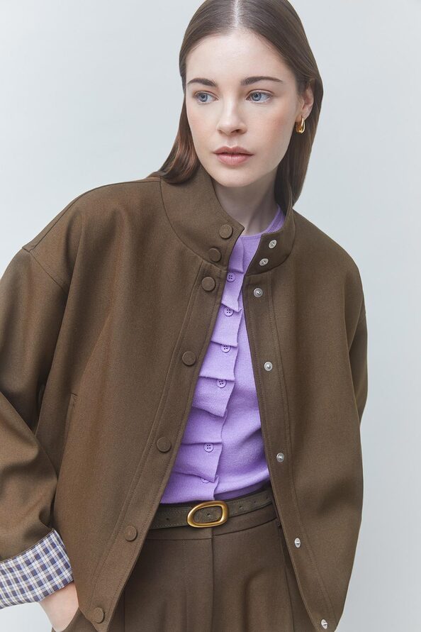 DATING Veste courte choco Chocolat Suncoo
