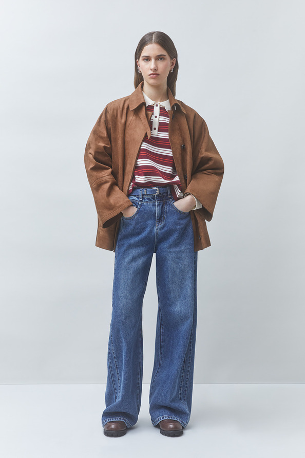 DIDO Manteau en simili suede Tabac Suncoo