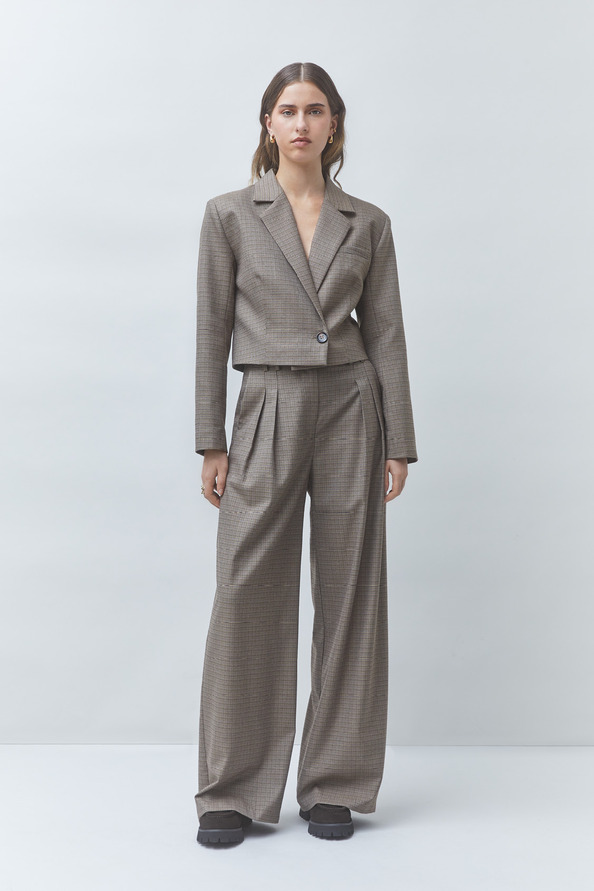 DUDE Veste courte blazer portefeuille Taupe Suncoo