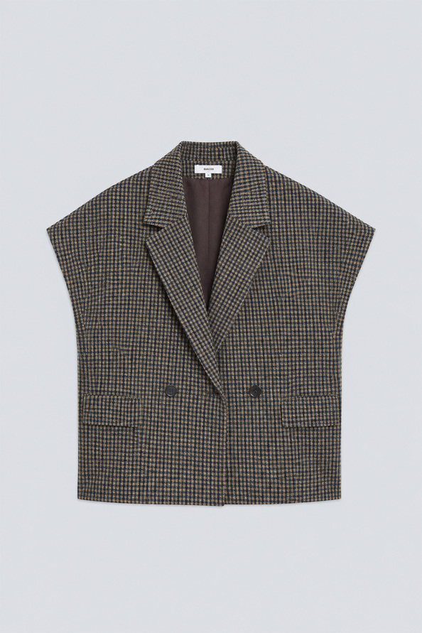 DRIFT Veste &agrave; carreaux sans manche Kaki Suncoo